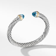 Cable Classics Collection Bracelet with Blue topaz and 14K Gold