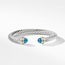 Load image into Gallery viewer, Cable Classics Collection Bracelet with Blue topaz and 14K Gold
