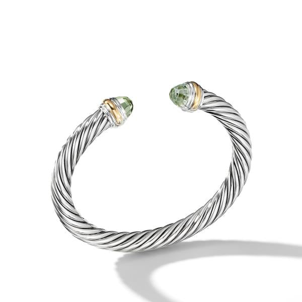 Cable Classics Collection Bracelet with Prasiolite and 14K Gold
