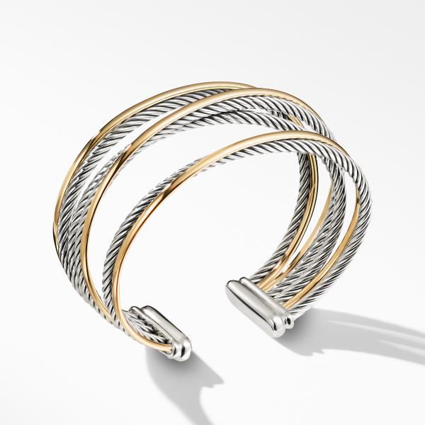 Four-Row Cuff Bracelet with Gold