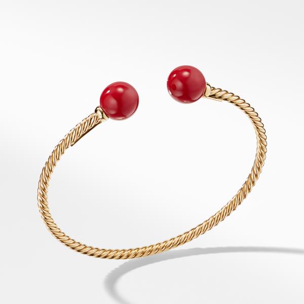 Solari Bead Bracelet with 18K Gold and Red Enamel