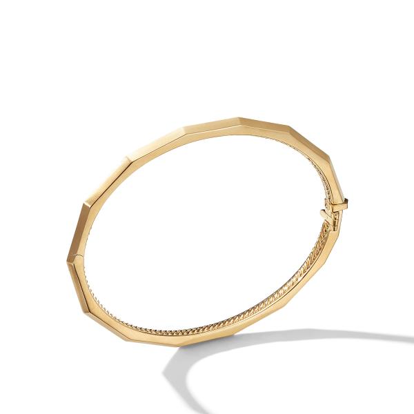 Stax Single Row Faceted Bracelet in 18K Gold, 3mm