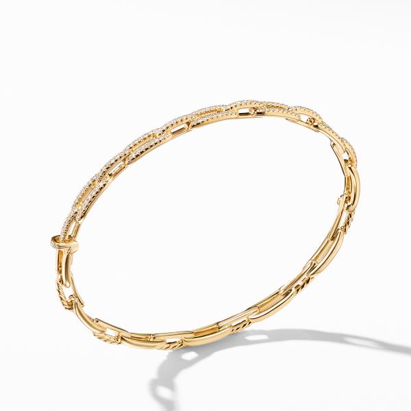 Stax Chain Link Bracelet with Diamonds in 18K Gold