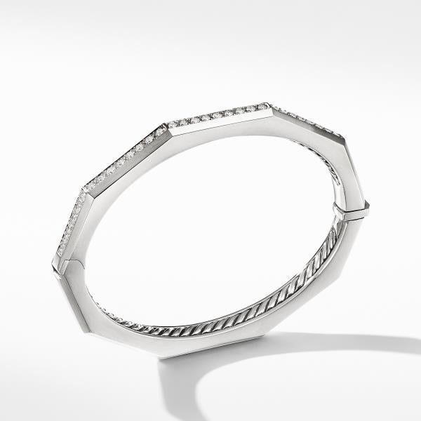Stax Faceted Bracelet with Diamonds, 5.5mm