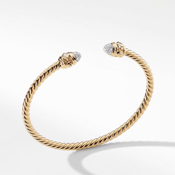 Renaissance Bracelet with Diamonds in 18K Gold, 3mm