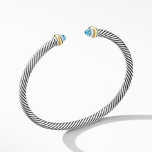 Load image into Gallery viewer, Cable Classic Bracelet with Blue Topaz and 18K Yellow Gold
