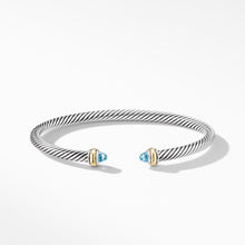 Load image into Gallery viewer, Cable Classic Bracelet with Blue Topaz and 18K Yellow Gold
