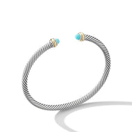 Cable Classics Bracelet in Sterling Silver with Turquoise and 18K Yellow Gold