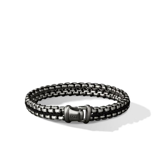 Woven Box Chain Bracelet in Black