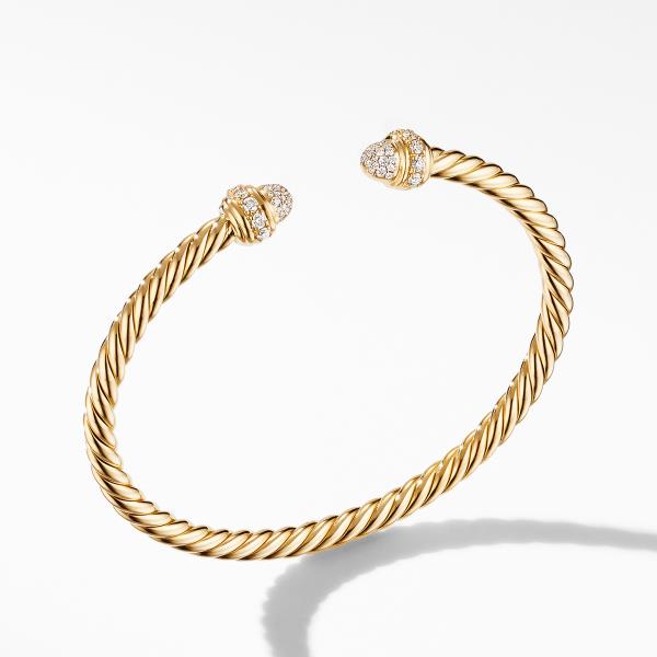 Cable Bracelet in 18K Yellow Gold with Diamonds