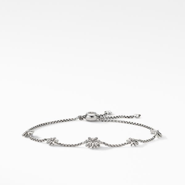 Petite Starburst Station Chain Bracelet with Pave Diamonds