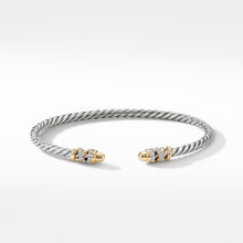 Load image into Gallery viewer, Petite Helena Open Bracelet with 18K Yellow Gold Gold Domes and Diamonds
