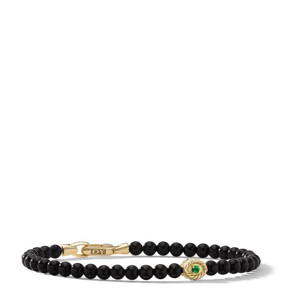 Spiritual Beads Evil Eye Bracelet with Black Onyx and 14K Yellow Gold