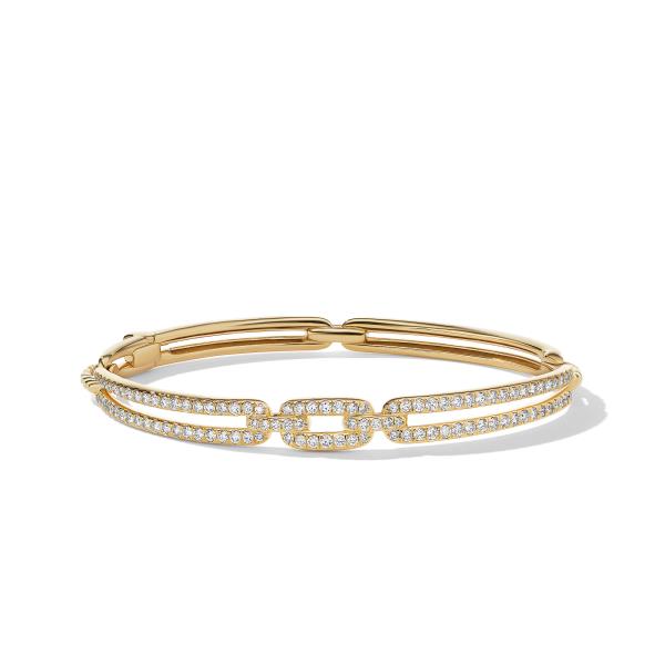 Stax Linked Bracelet in 18K Yellow Gold with Pave Diamonds