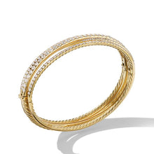 Load image into Gallery viewer, Pave Crossover Four-Row Bracelet in 18K Yellow Gold with Diamonds
