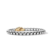 Load image into Gallery viewer, Box Chain Bracelet in Sterling Silver with 14K Yellow Gold
