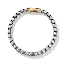 Load image into Gallery viewer, Box Chain Bracelet in Sterling Silver with 14K Yellow Gold
