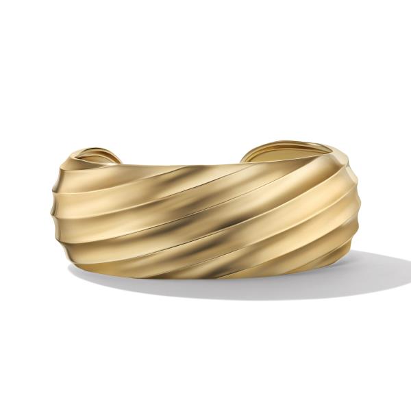 Cable Edge Cuff Bracelet in Recycled 18K Yellow Gold