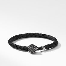 Load image into Gallery viewer, Woven Black Nylon Bracelet with Pave Black Diamonds
