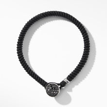 Load image into Gallery viewer, Woven Black Nylon Bracelet with Pave Black Diamonds
