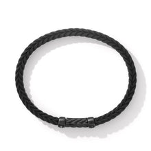 Load image into Gallery viewer, Chevron Black Rubber Bracelet with Black Titanium and Pave Black Diamonds
