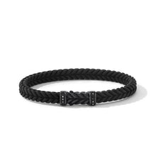 Load image into Gallery viewer, Chevron Black Rubber Bracelet with Black Titanium and Pave Black Diamonds
