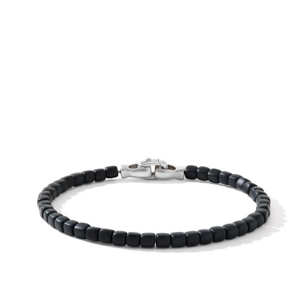 SPIRITUAL BEADS CUSHION BRACELET WITH BLACK ONYX