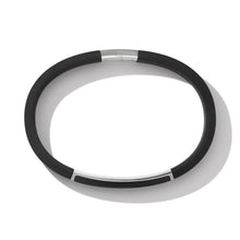 Load image into Gallery viewer, Streamline ID Black Rubber Bracelet with Black Onyx

