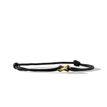 Load image into Gallery viewer, Infinity Link Black Cord Bracelet with 18K Yellow Gold
