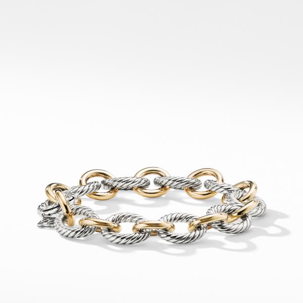 Oval Large Link Bracelet with Gold