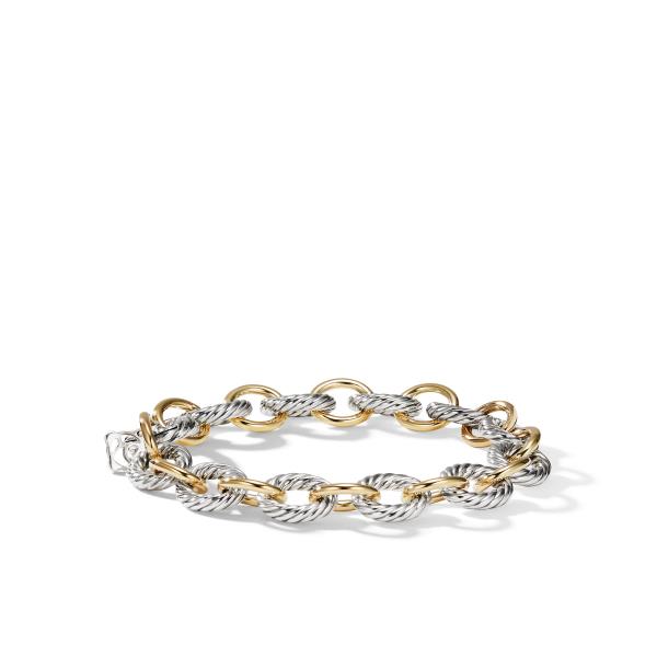 Medium Oval Link Bracelet with 18K Gold