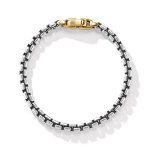 Load image into Gallery viewer, Box Chain Bracelet in Sterling Silver with 14K Yellow Gold
