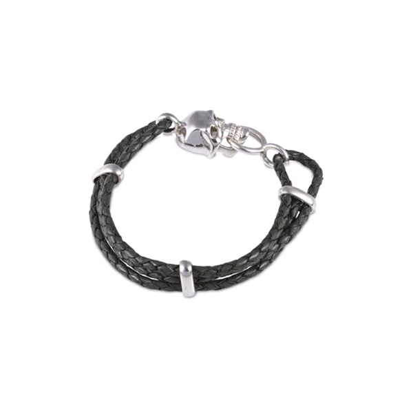 Deakin & Francis Leather Skull Bracelet
