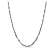 Box Chain in Grey Titanium with Sterling Silver, 3.6mm