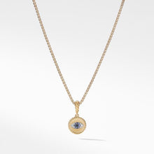 Load image into Gallery viewer, Evil Eye Aumlet with Diamonds and Blue Saphires in 18k Gold
