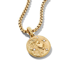 Load image into Gallery viewer, Leo Amulet in 18K Yellow Gold with Diamonds

