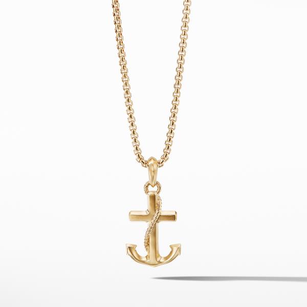 Maritime Anchor Amulet in 18K Yellow Gold