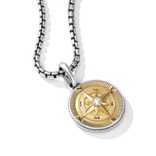 Load image into Gallery viewer, Maritime Compass Amulet with 18K Yellow Gold and Center Diamond
