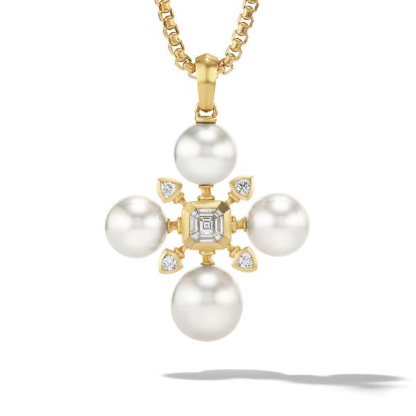 Renaissance Pearl Pendant with 18K Yellow Gold and Diamonds