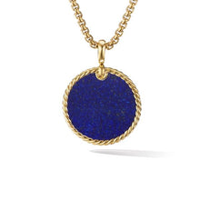 Load image into Gallery viewer, DY Elements Disc Pendant in 18K Yellow Gold with Lapis

