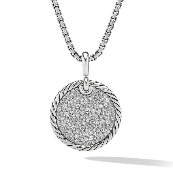 DY Elements Disc Pendant with Pave Diamonds