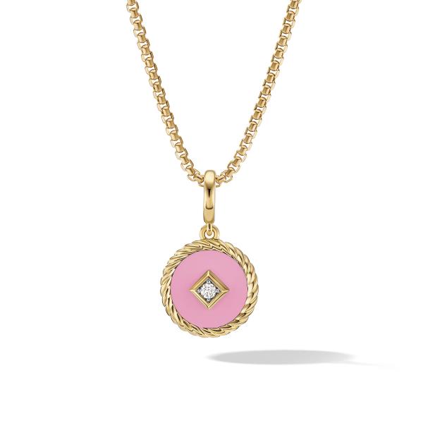 Cable Collectibles Blush Enamel Charm with 18K Yellow Gold and Diamond