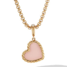 Load image into Gallery viewer, DY Elements Heart Amulet in 18K Yellow Gold with Pink Opal
