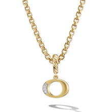 Load image into Gallery viewer, Pave "O" Initial Pendant in 18K Yellow Gold with Diamonds
