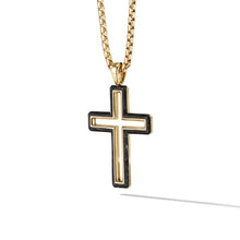 Load image into Gallery viewer, Forged Carbon Cross Pendant with 18K Gold
