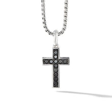 Load image into Gallery viewer, Cross Pendant with Pave Black Diamonds
