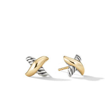 Load image into Gallery viewer, Petite X Stud Earrings with 18K Yellow Gold
