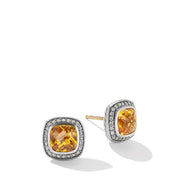 Albion Stud Earrings with Citrine and Pave Diamonds