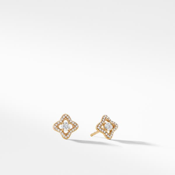 Venetian Quatrefoil Earrings with Diamonds in 18K Gold
