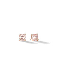 Chatelaine Stud Earrings with Morganite and Diamonds in 18k Rose Gold